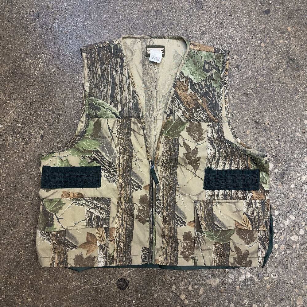 Vintage Saf-T-Bak Realtree Camo Hunting Vest Outdoor Gear Shotgun Shells Men XL